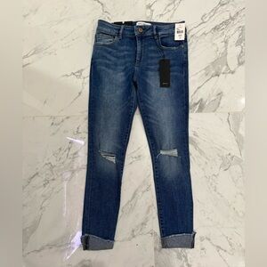 DL1961 Florence Instasculpt Cropped Raw Hem Denim Sz 27 MSRP $199 New with Tags